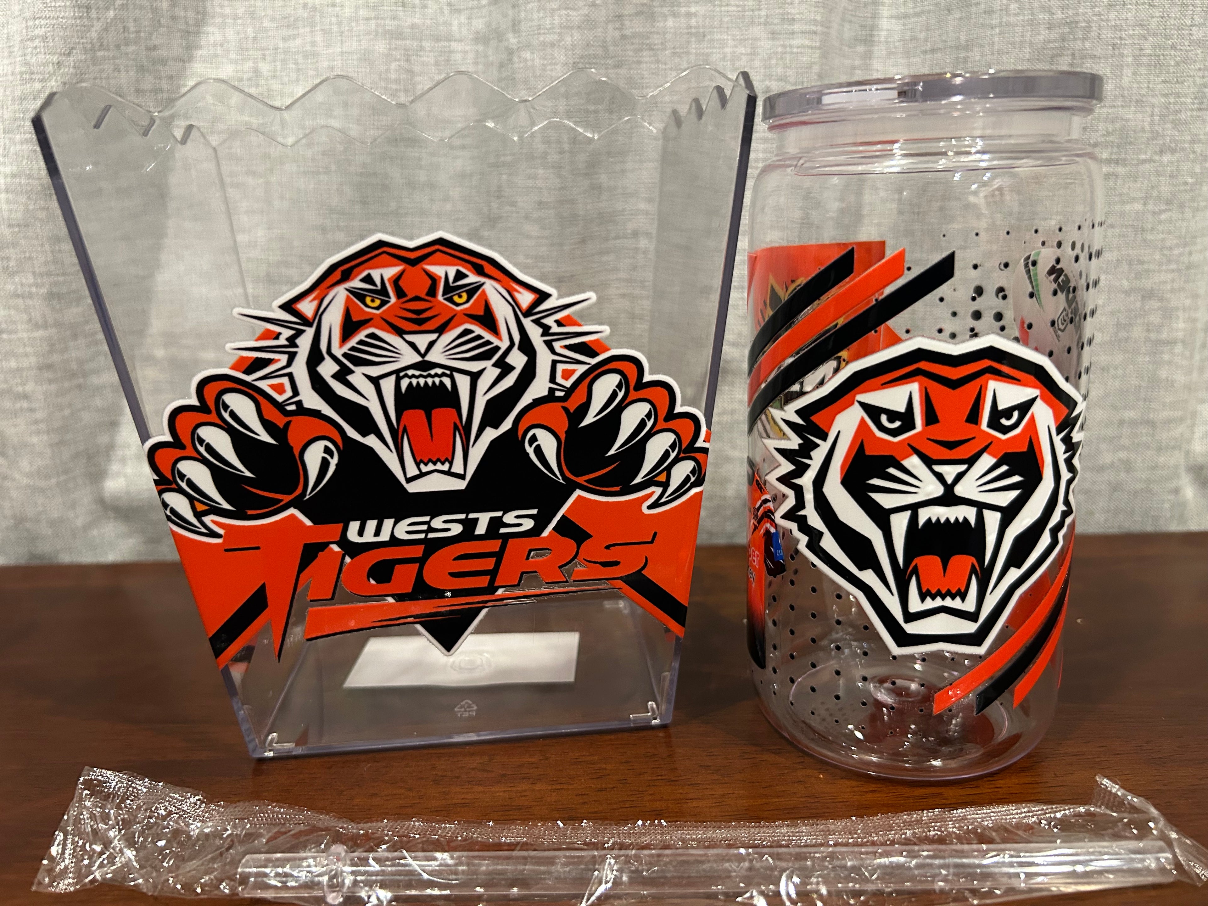 NRL POPCORN BIN & CUP SETS