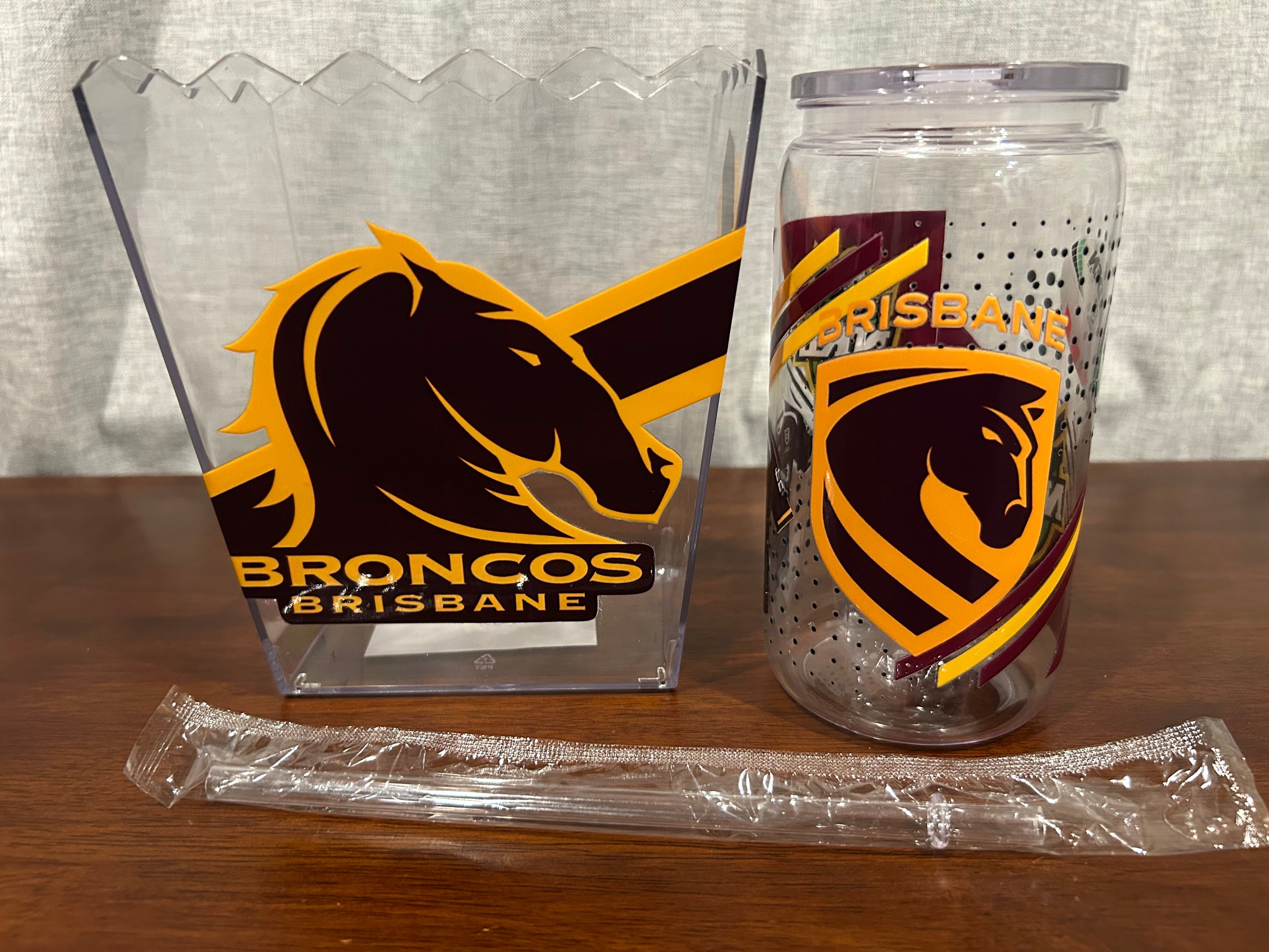 NRL POPCORN BIN & CUP SETS