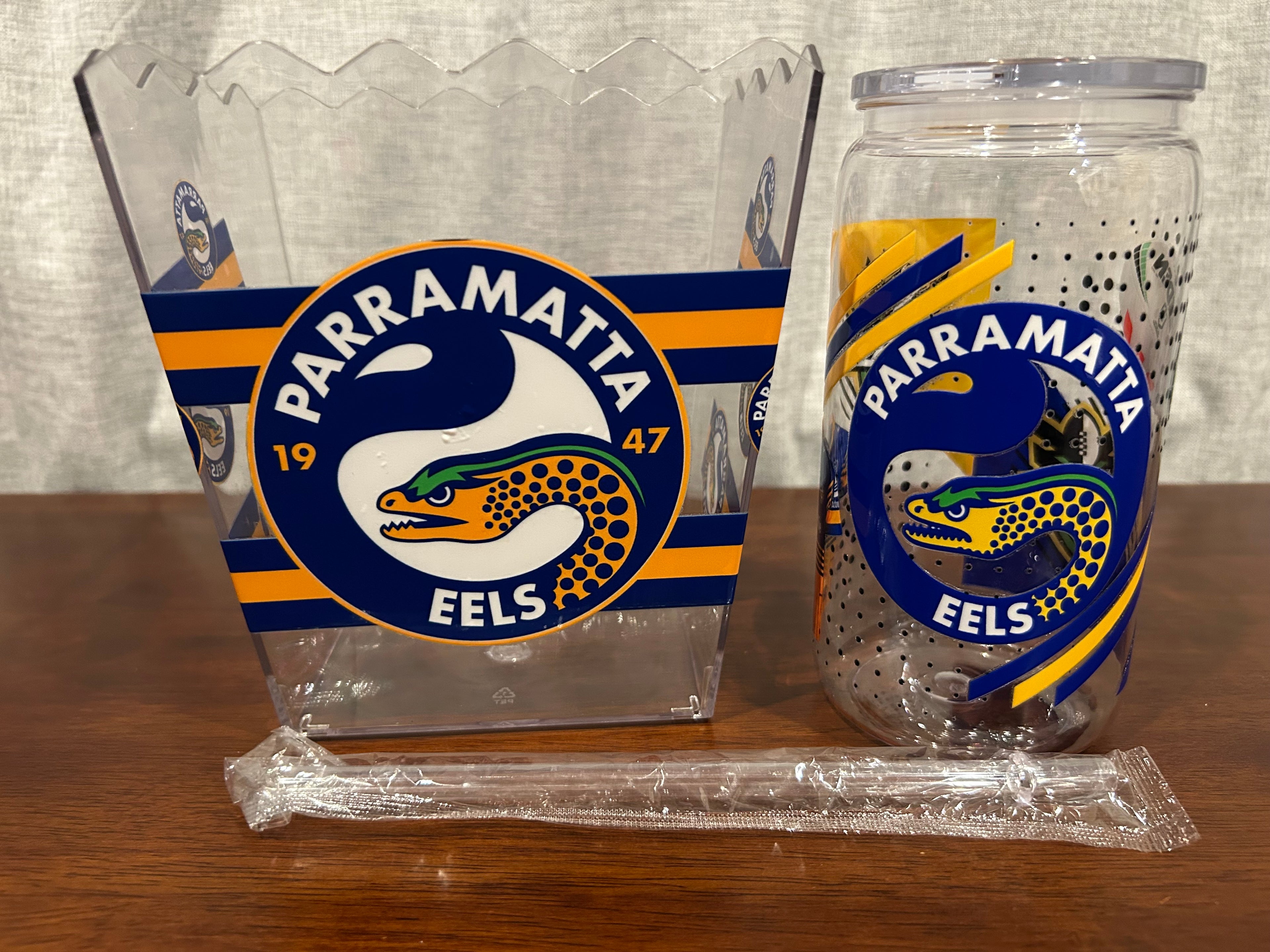 NRL POPCORN BIN & CUP SETS