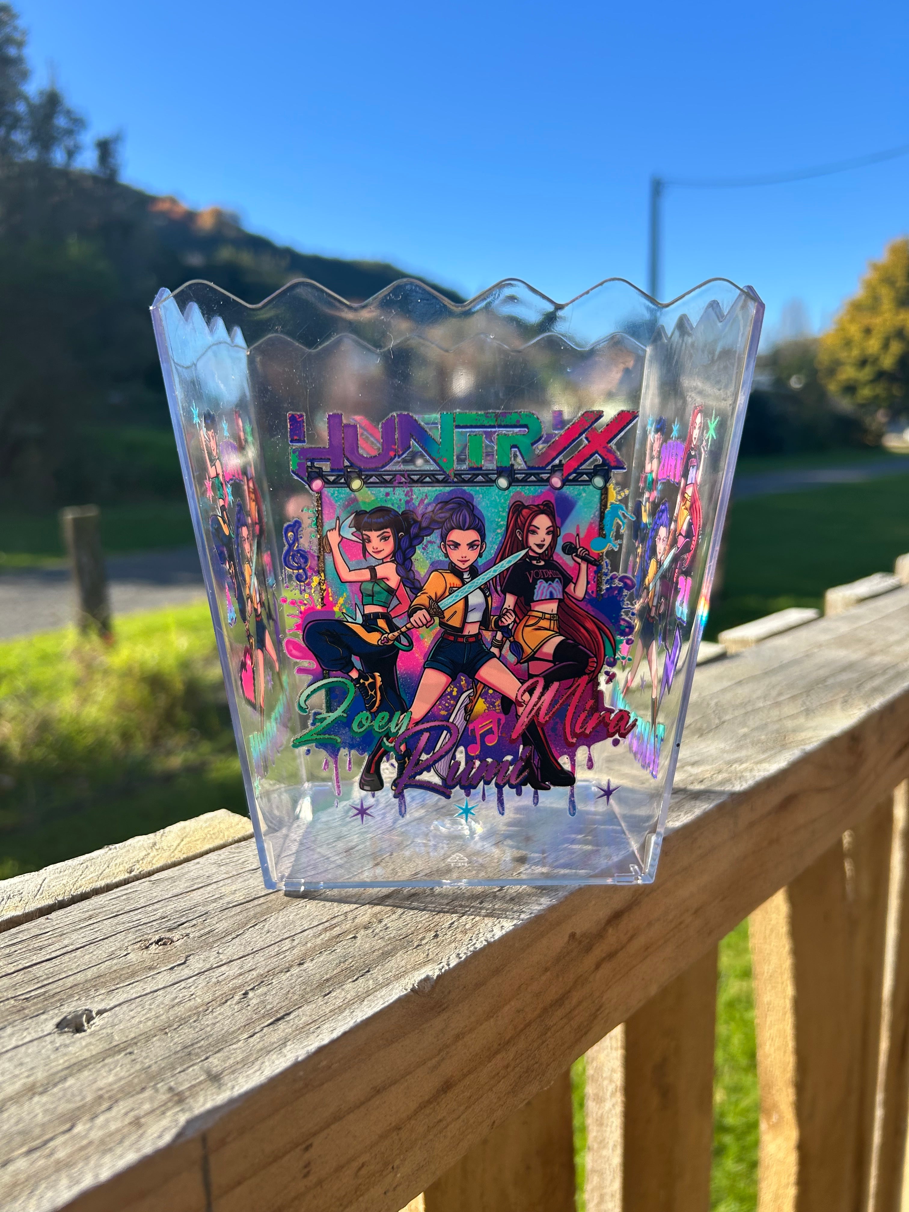 Huntrix Kpop Popcorn bin & tumbler